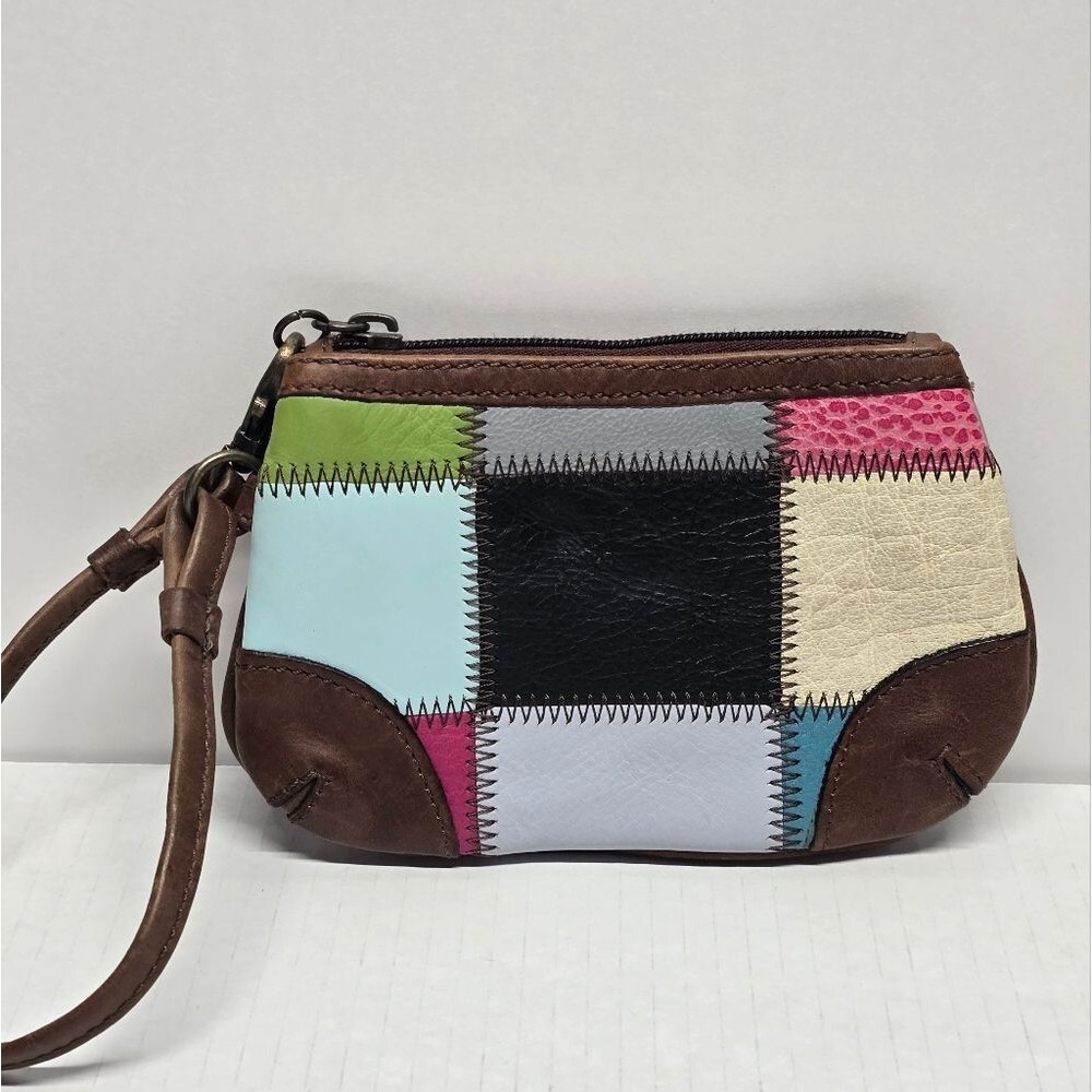 LATICO Patchwork Multicolor Leather Wristlet Boho… - image 1